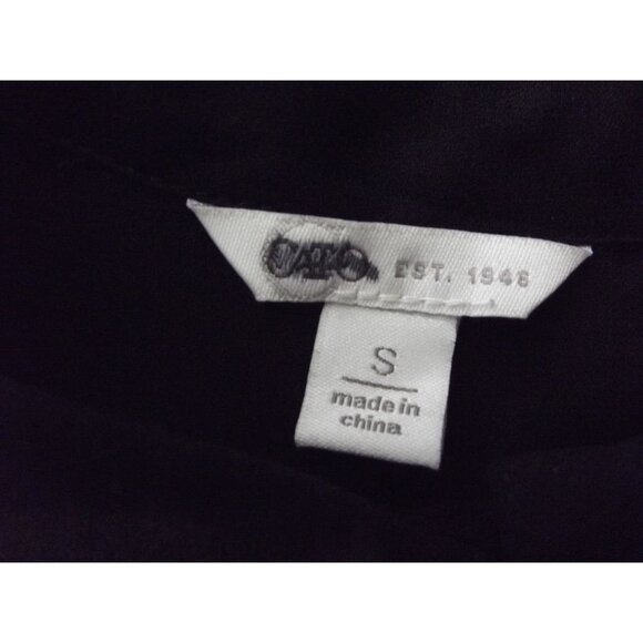 Cato Tunic Blouse Womens Small black burnt orange print semi sheer long sleeve - Picture 3 of 14